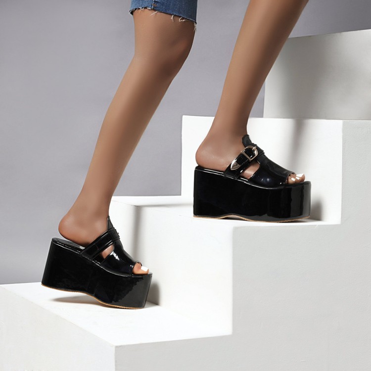 Women's High Heel Platform Slide Slippers - Style e.html - Image 3