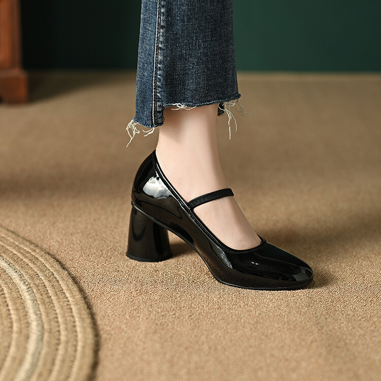 Women's Fashion Flat Shoes with T-Strap and Color Block Design - Image 2