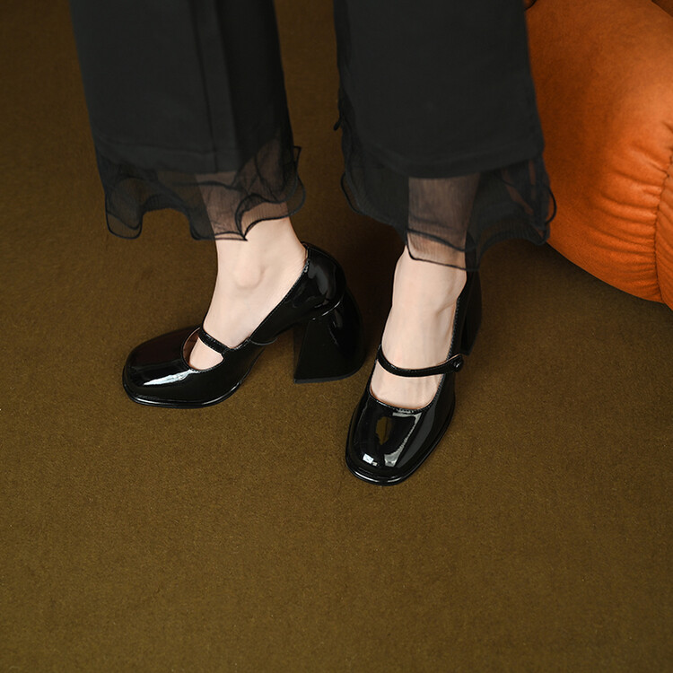 Women's Mary Jane High Heel Shoes in Patent Leather - Image 3
