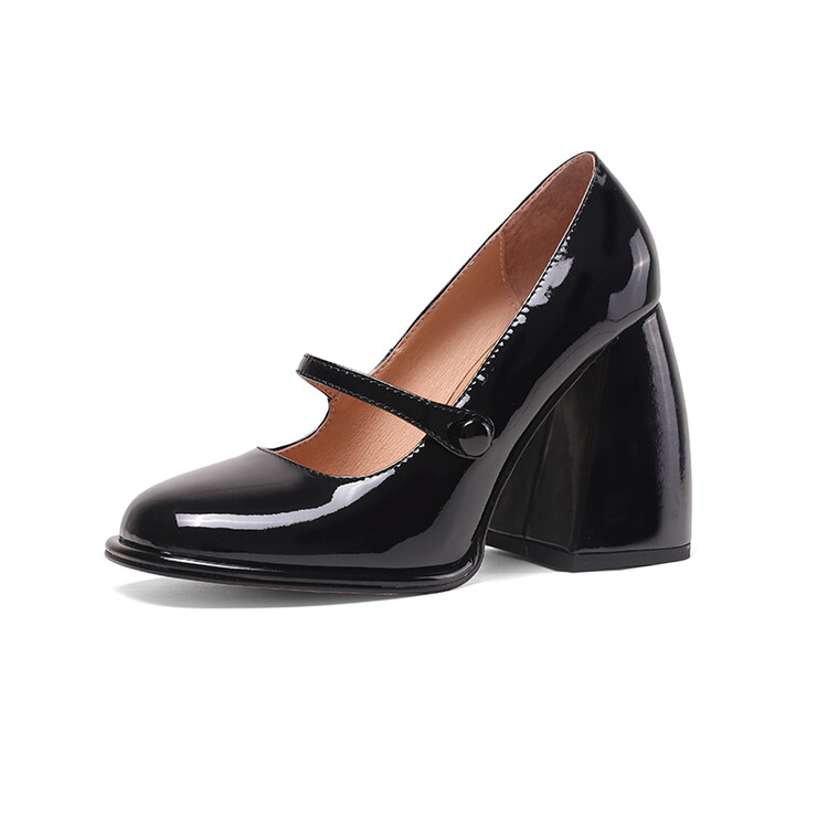 Women's Mary Jane High Heel Shoes in Patent Leather - Image 5